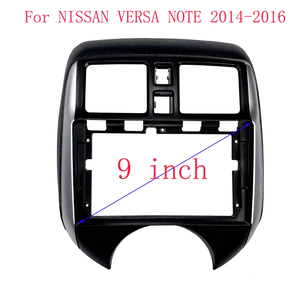لنيسان فيرسا نوت 2014-2016 9 "راديو السيارة Fascias أندرويد لتحديد المواقع MP5 مشغل استريو 2 الدين رئيس وحدة لوحة داش الإطار التثبيت #2