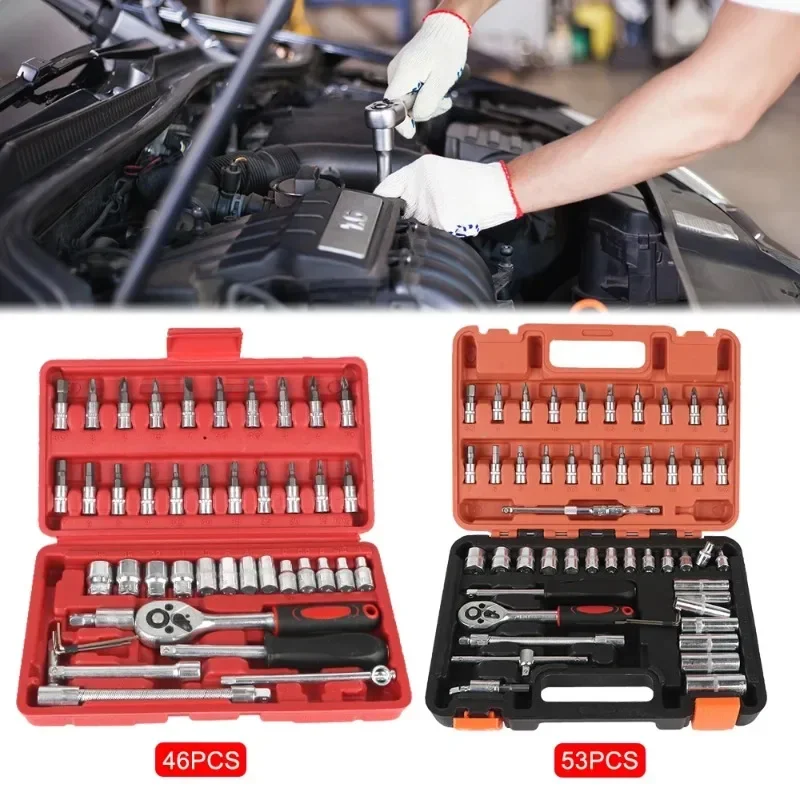 Motorcycle Drive Sleeve Set, Repair Tool, Ratchet, Torque, Plum Blossom Position, Disassembly Tool, 53 Pieces, 1.4 Inches