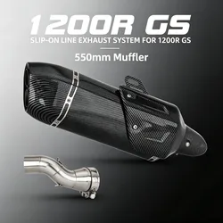 Motorcycle Exhaust Tail Tube Kit Middle Pipe 51MM Double Hole Escape Muffler For BMW R1200R/RS/GS/ADV R1250R/RS/GS/ADV 2013-2023
