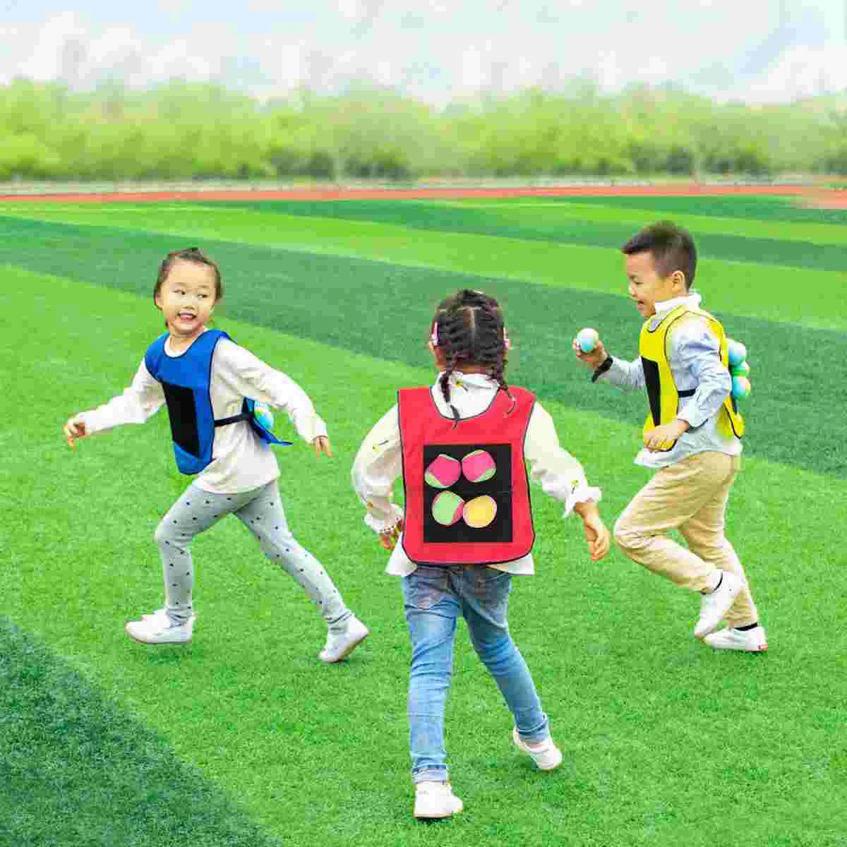 12 stücke Kinder Klebrige Kugel Weste Klebrige Jersey Weste Spiel Requisiten Klebrige Kugel Weste für Kinder klebrige weste für ball