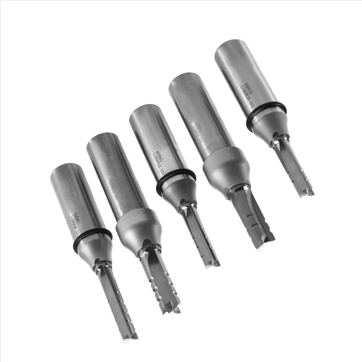 5PCS 1/2 Shank 3 Flutes with Teeth Cutting Straight Router Bit Woodworking tool Tungsten steel