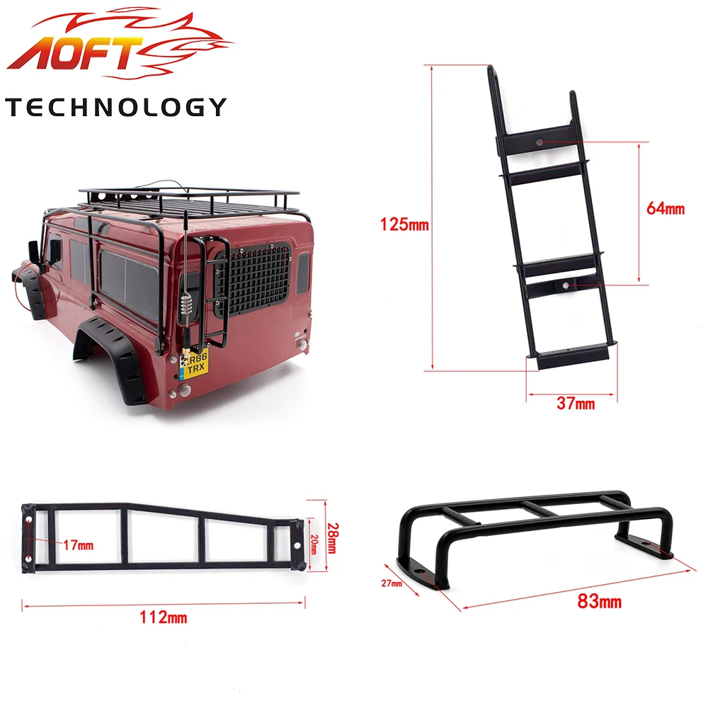 Upgrade Accessories Compartment Ladder for 1/14 Model Car Tamiya Trailer Container Truck Modified Stainless Steel Ladder