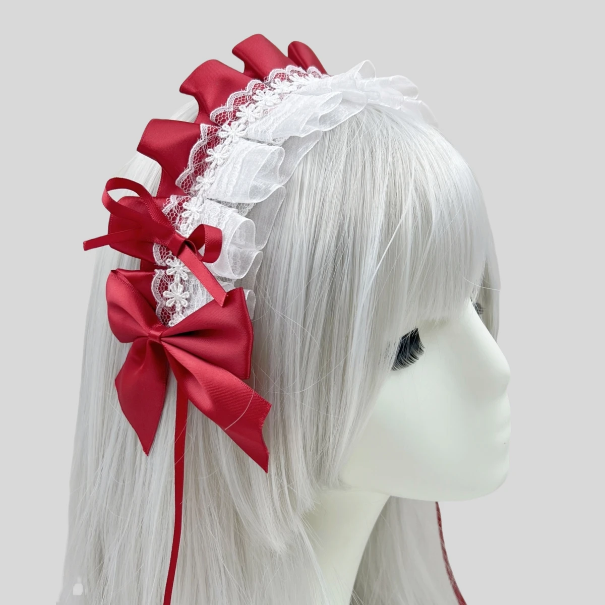 Anime Maid Lovely Sweet Headband Lolita Maid Women Lace Headwear Cosplay Hair Hoop Hand Made for Girls Gift Hair Accessory