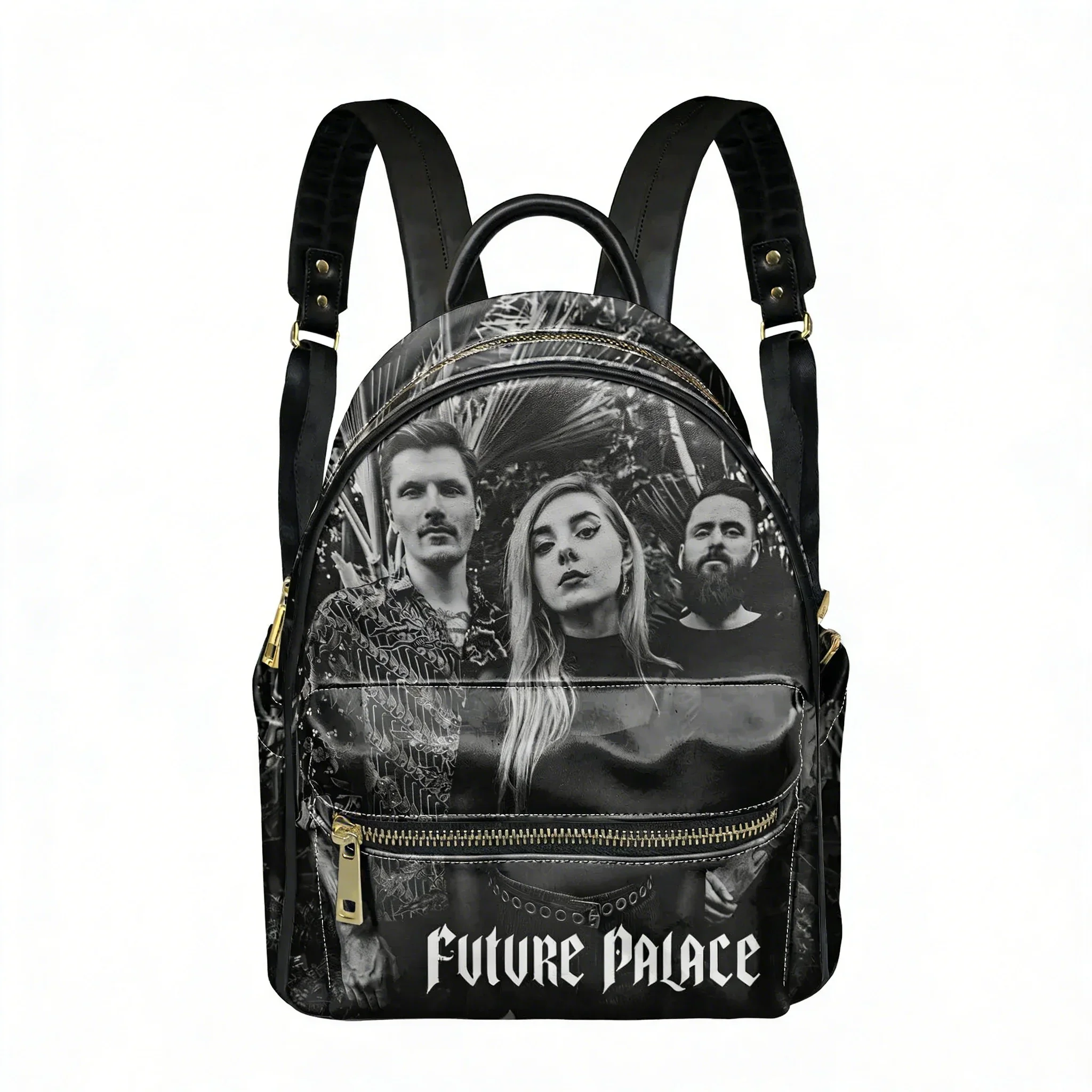 

Future Palace Rock Band Backpack Womens Men Personalized Double Shoulder Bag Business Travel Bookbag Rucksack Gift Daypack