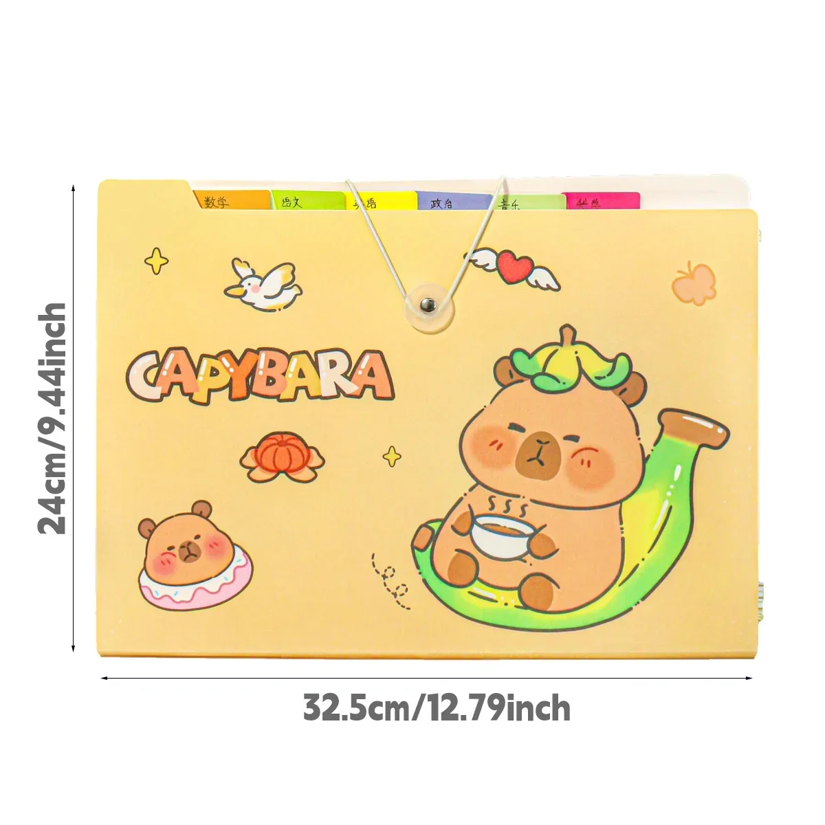 A4 Large Capacity Accordion Bag Data Classification Folder Kawaii Student  School Test Paper Storage Book School Stationery