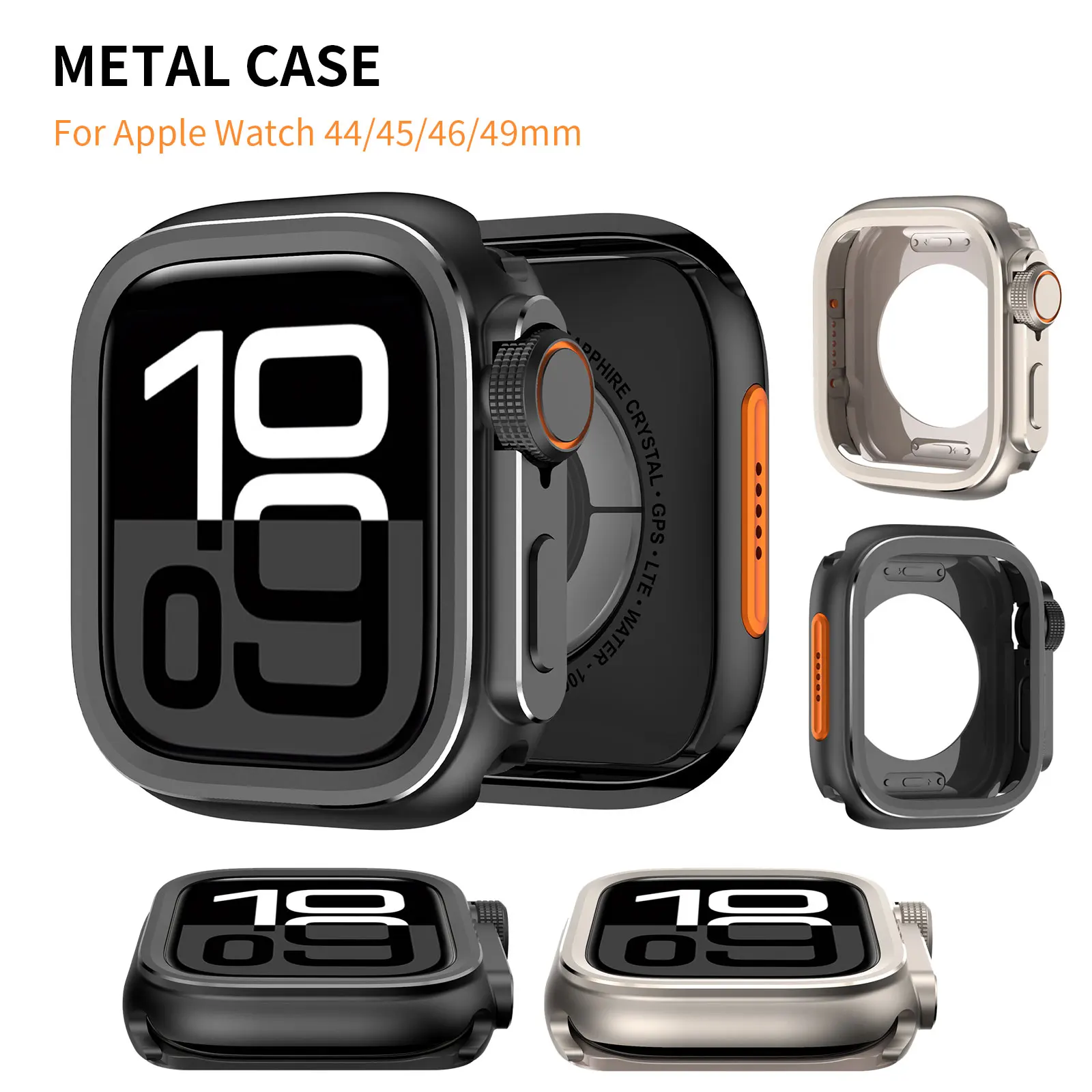 

Металлический материал, чехол «все включено», подходит для мужских часов Apple Watch Ultra 49 мм S10 S11, 46 мм, 45, 44 мм