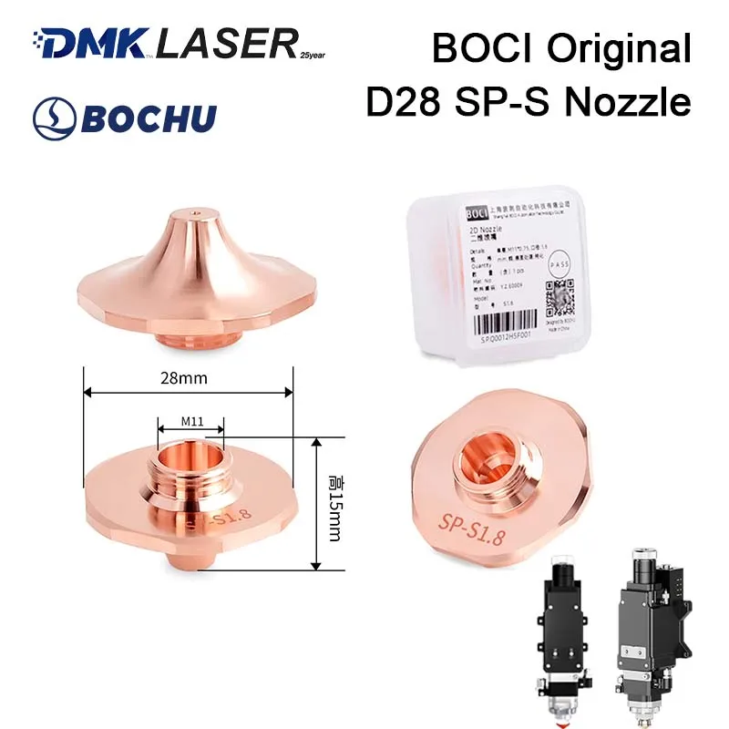 

10 шт. оригинальных лазерных режущих насадок BOCI SP-S 2D D28 M11*0.75, однослойные, высокоскоростные, для резаков BOCHU BLT310, BLT4XX, BLT6X