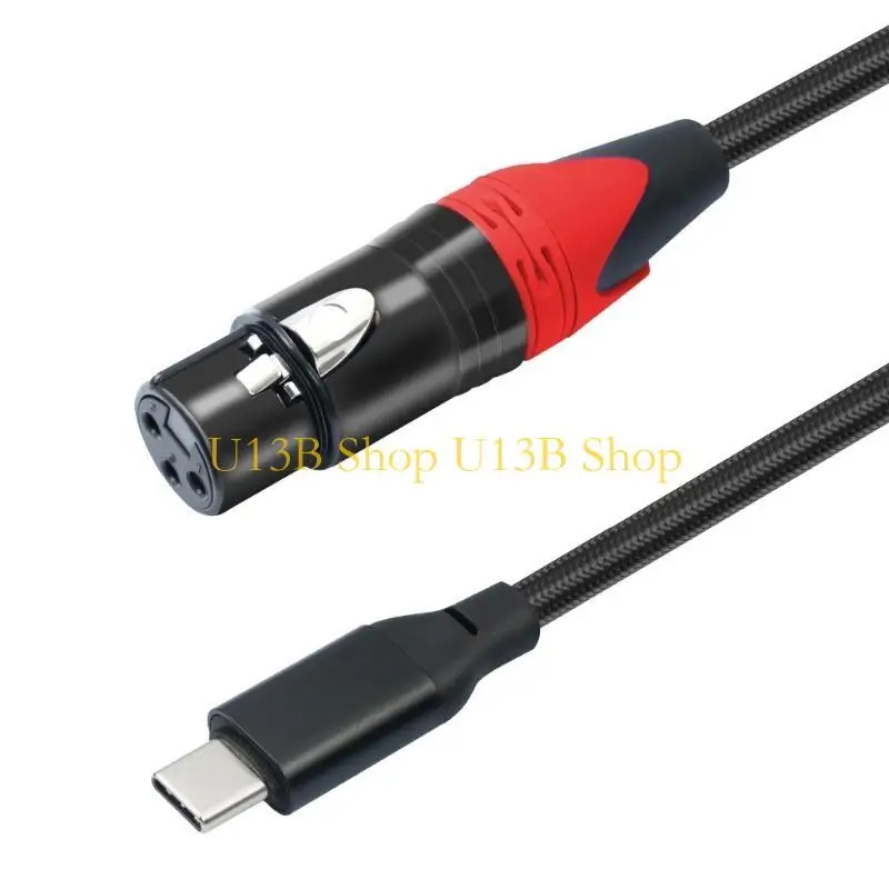 U13B USB C إلى كابل الميكروفون USB C إلى 3Pin كابل الميكروفون الإناث للتسجيل