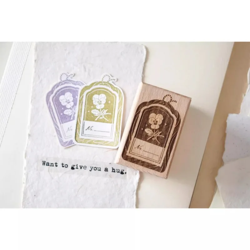 Vintage Tulip Rose House Dairy Wooden Rubber Stamp DIY Scrapbooking Photo Album Journal Material Wood Seal