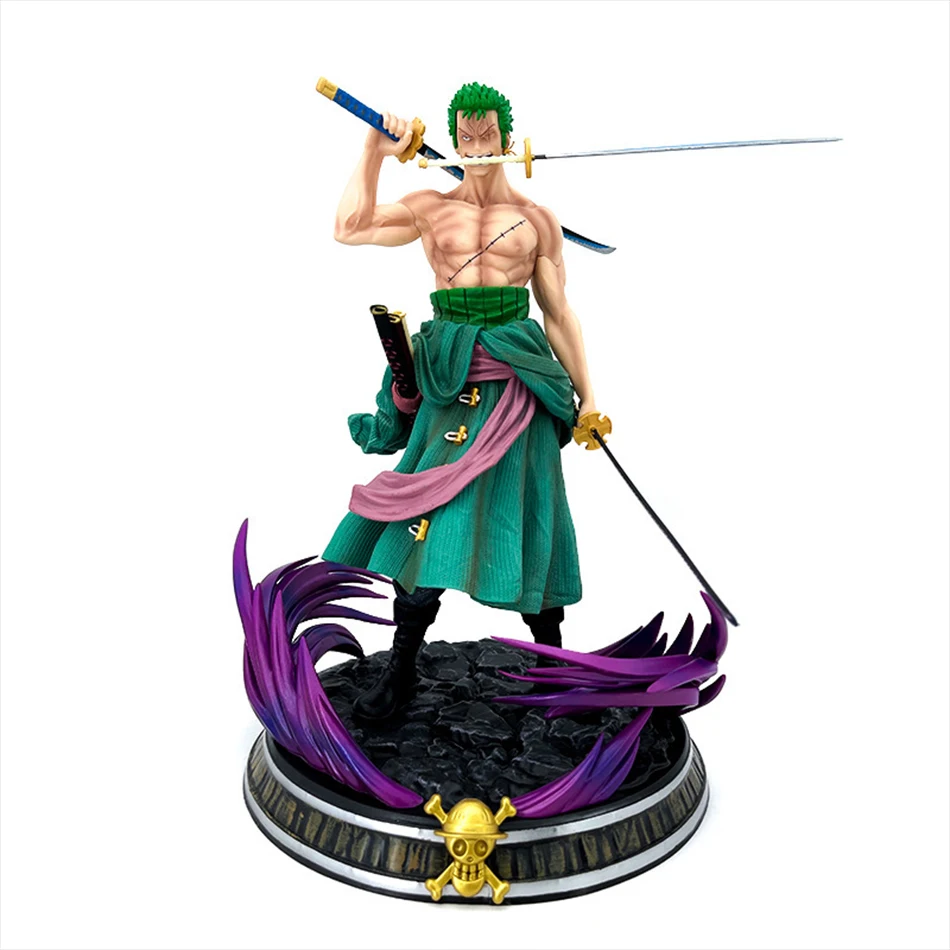 21 cm One Piece Figur Small Blood Bath Sauron One Piece Gk Three-Messer Flow Stunt Version Scene Statue Boxed Anime