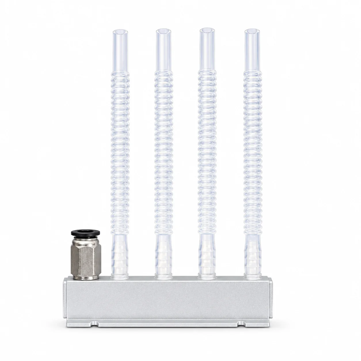 Original 1 to 4 ASIC Miner Water Cooling Manifold with PTFE Corrugated Hoses Distributor Splitter Hydro Cooling Assembly