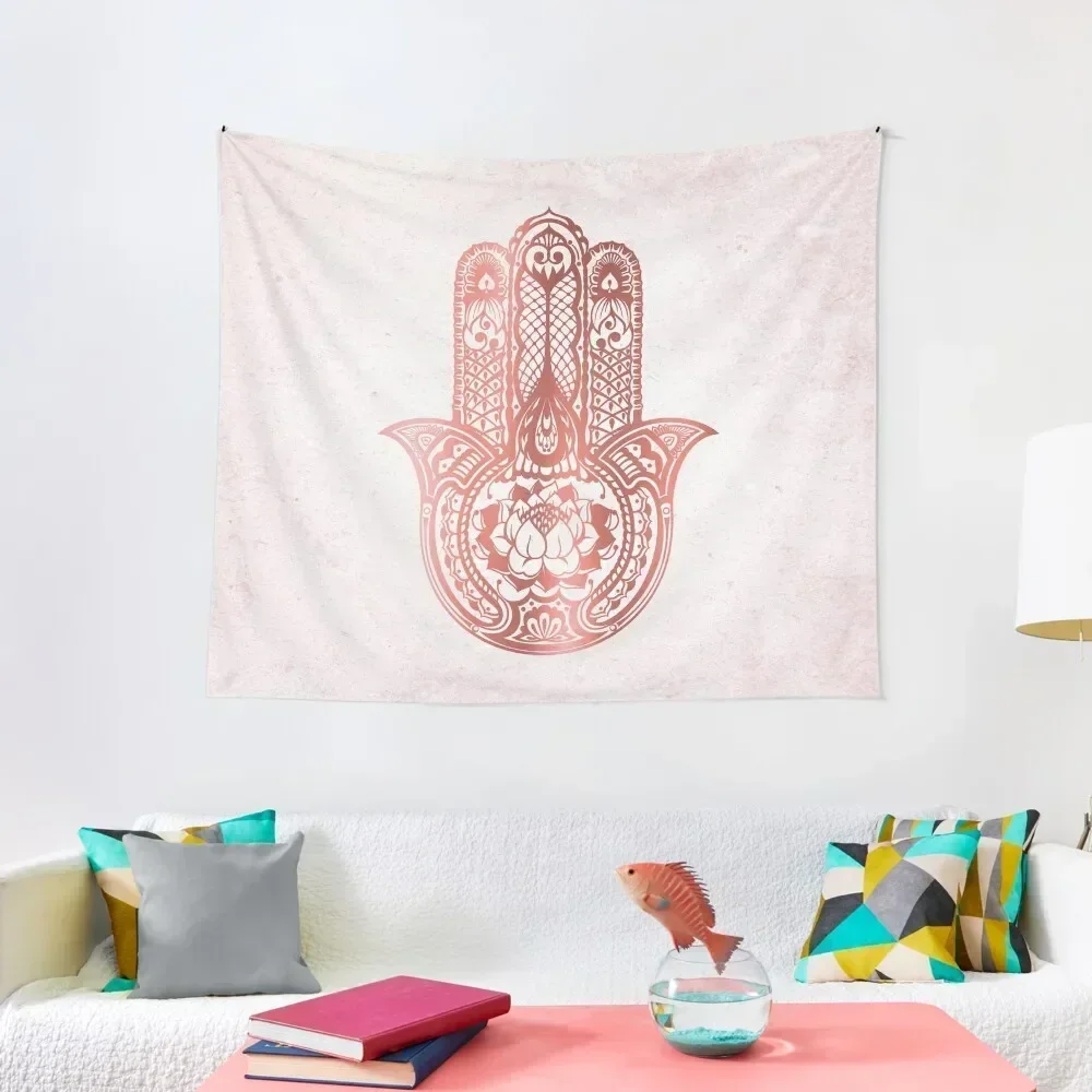 

Rose Gold Hamsa Tapestry Decorations For Room Decor For Room Anime Decor Tapestry