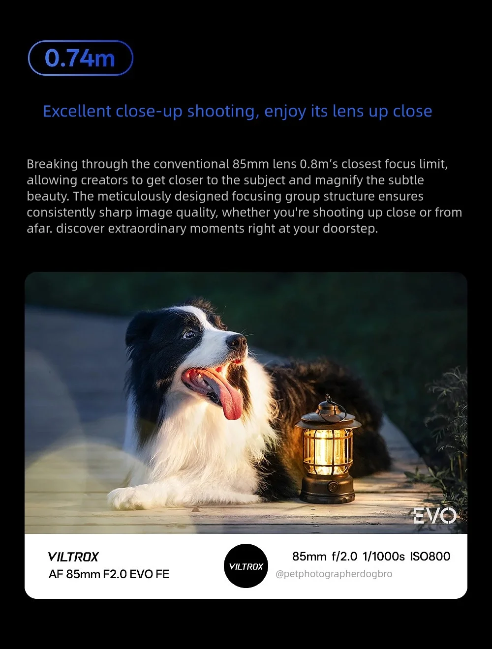 Obiektyw VILTROX AF 85mm F2.0 EVO Full Frame z automatycznym ustawianiem ostrości i dużą przysłoną do mocowania Sony E Nikon Z A7IV A7C ZV-E1 FX3 A9III — zdjęcie produktu 6