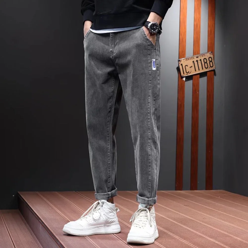 Herfst Winter heren Jeans Harem Denim Hoge Kwaliteit Cargo Broek Jogger Goth Hip Hop Broek Mannelijke Grijs 4XL ropa hombre