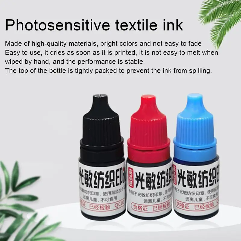 Screen Printing Ink 5ml Photosensitive Textile Ink Waterproof Fabric Block Printing Ink For Home Decoration Adheres To Cotton