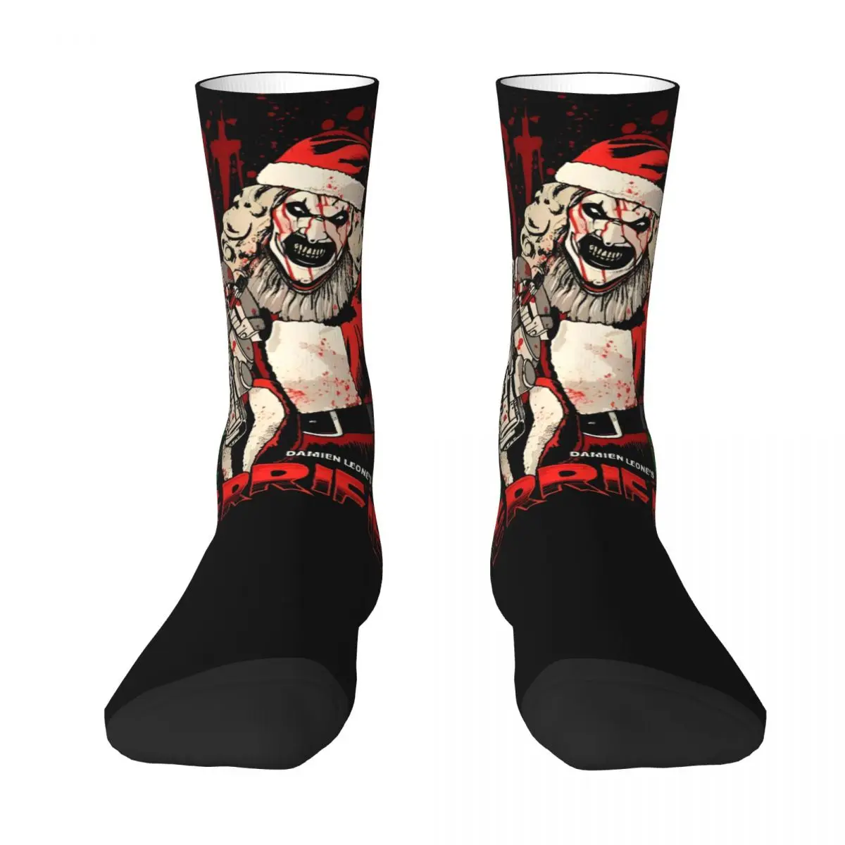 Terrifier 3 Clown Santa Vintage 90s Socks Autumn Stockings Gothic Women Men Warm Soft Socks Print Running Sports Anti-Slip Socks