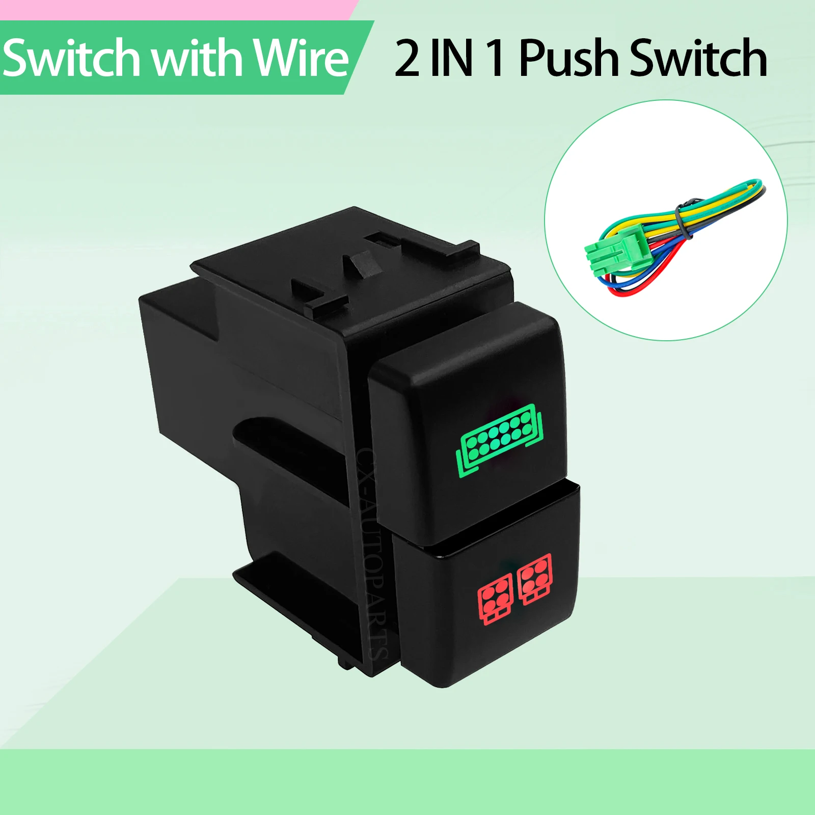 12V 3A Push Switch LED Light Bar & Work Light 2 In 1 Button For Nissan Patrol Y61 Y62 Navara D40 X-Trail T31 Pathfinder R51