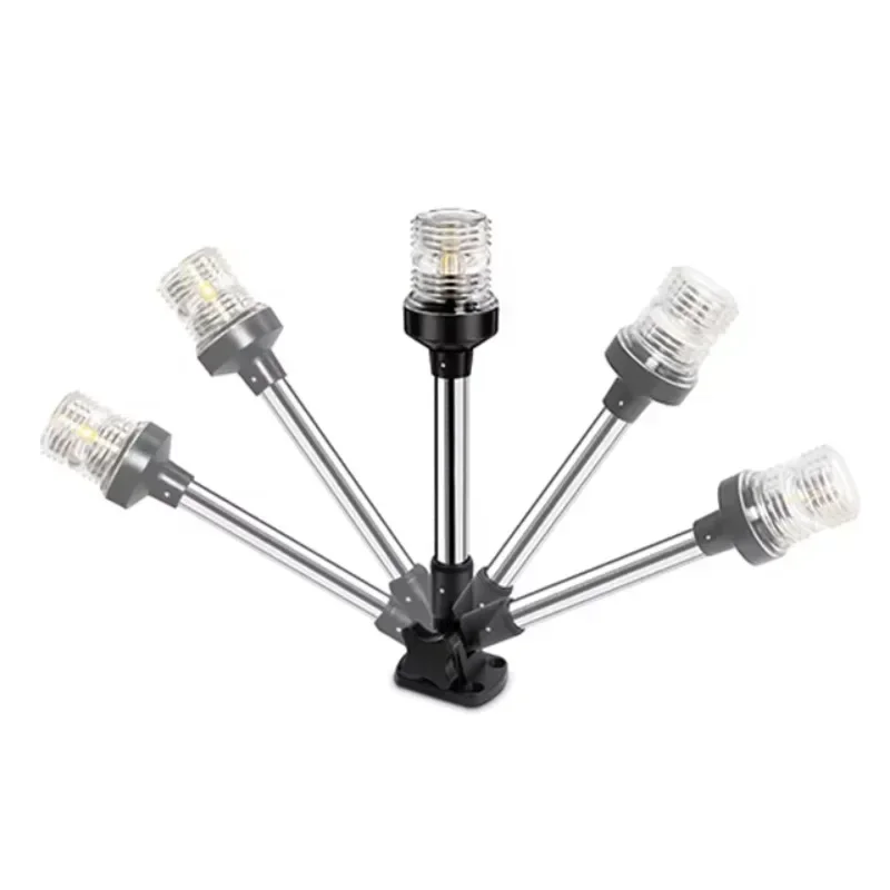 18 Anchor Light Boat Bimini Stern Light Boat Round White Light Emitting Diode Folds Down 10-24 Volts