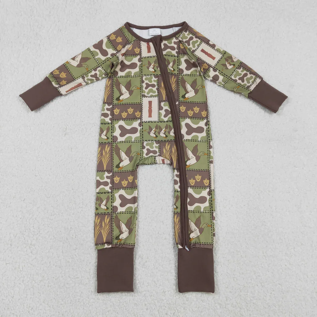 

Western Hunting Mallard Ducks Camo Baby Sleepers Footie Romper