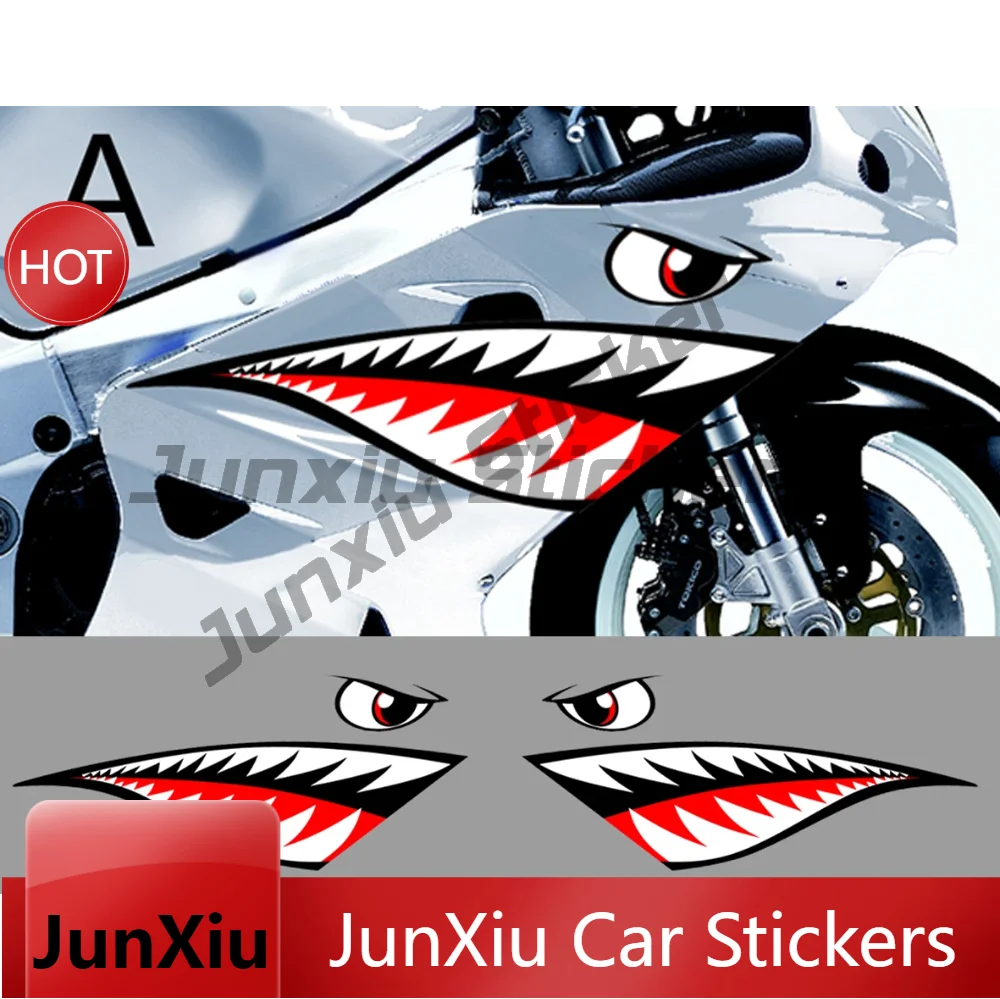 MOTO 2 X Dent Requin Super Sport Sa129A Vinyl-Autoaufkleber, wasserfester Aufkleber für Fahrzeugstoßstangen, Motorrad- und Fahrzeugdekoration. – Detail 1