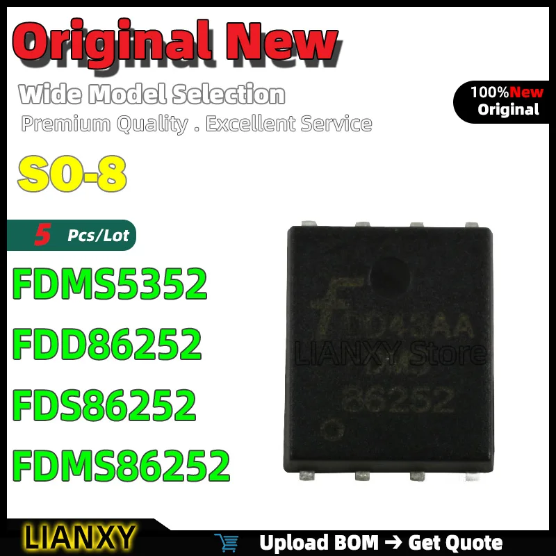 5pcs SO-8 FDMS5352 FDD86252 FDS86252 FDMS86252 N-channel MOSFET New Original