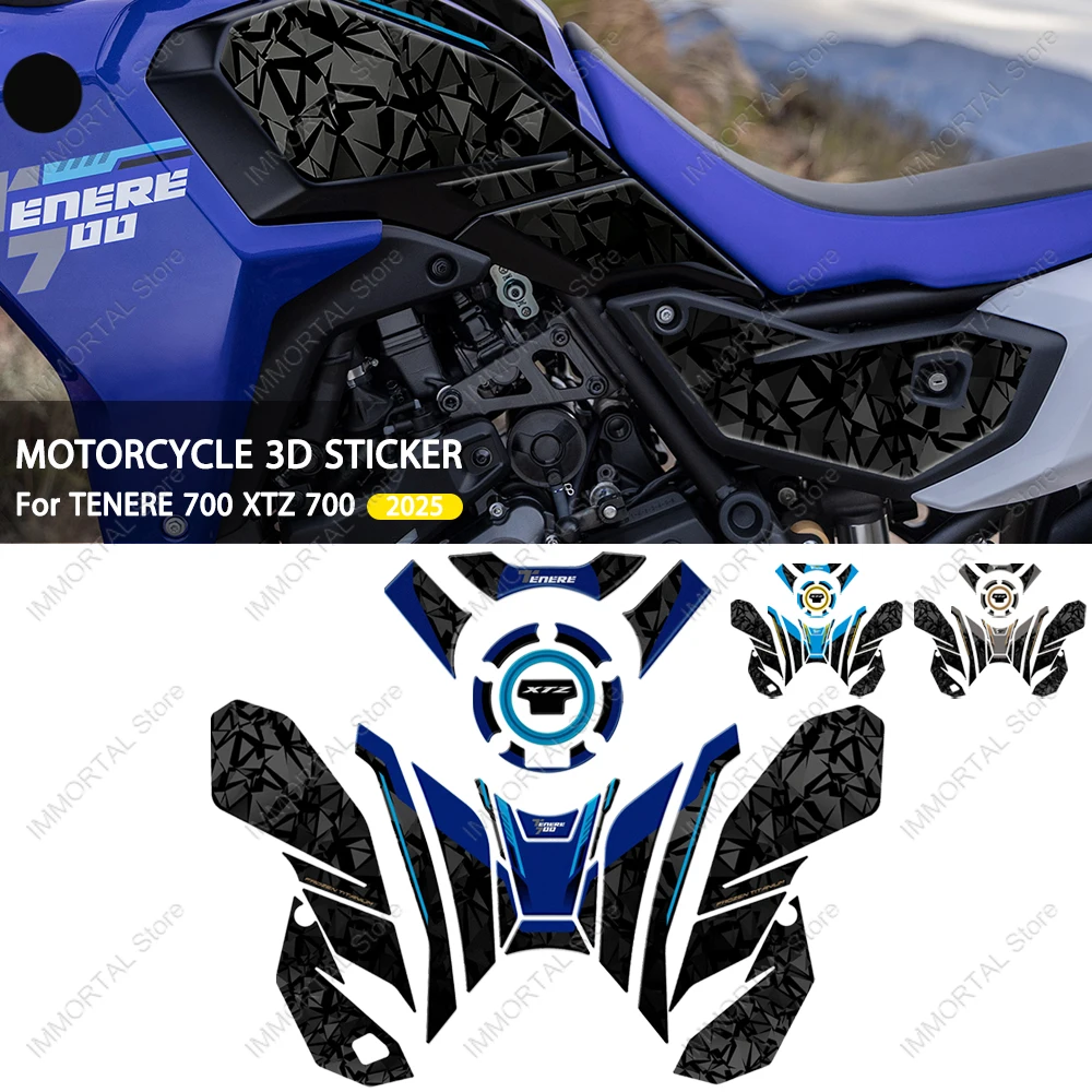 

For Tenere 700 TENERE700 XTZ 700 2025 Motorcycle Side Tank Pad Sticker 3D Resin Gels Sticker Anti-Scratch Sticker