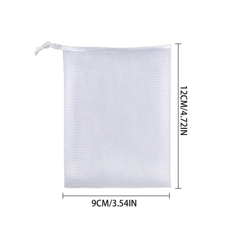 Mesh Soap Bag Double-Layer Mesh Saver Drawstring Soap Foaming Net Exfoliating Bag Face Wash Bubble Making Net for Skin Care