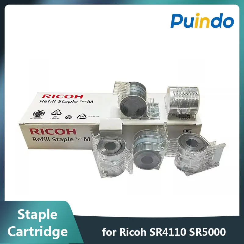 

413026 Original Staple Cartridge (TYPE M) Carton of 5 for Ricoh SR4110 SR5000 SR5020 SR5030 SR5040 SR5050 SR5060