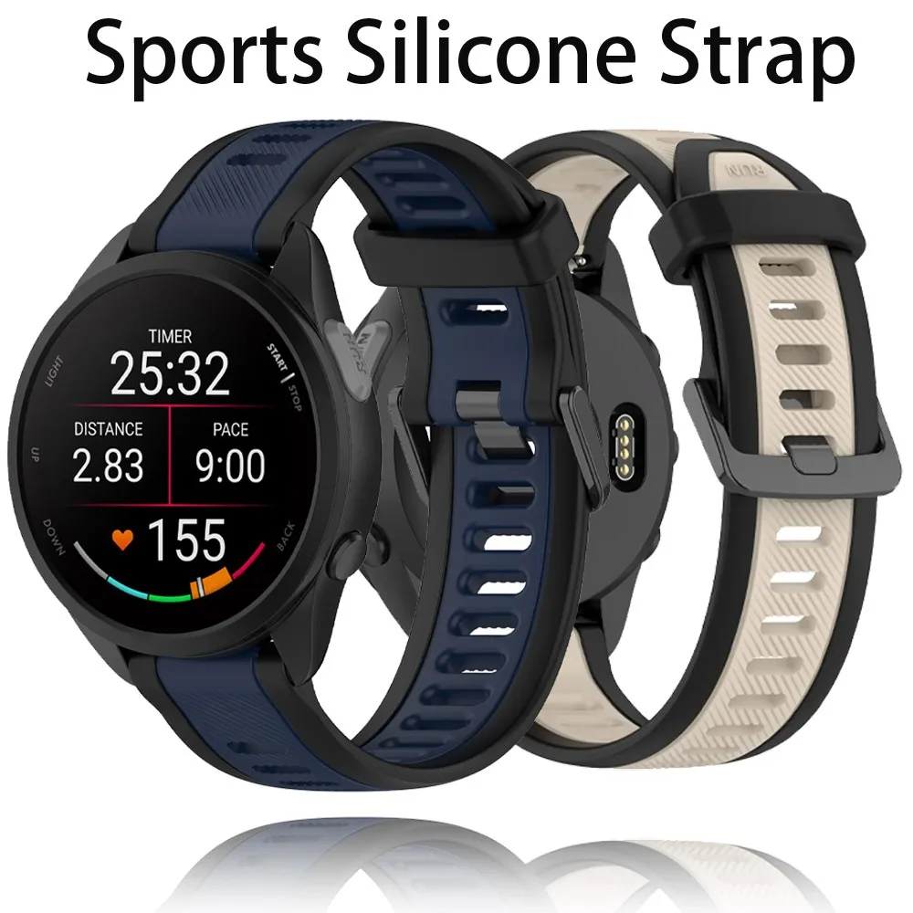 18/20/22 mm Sport-Silikonarmband für Garmin Forerunner 570 970 165 55 265 965/Active 6-5 Bequemes Armband für Garmin Venu 4