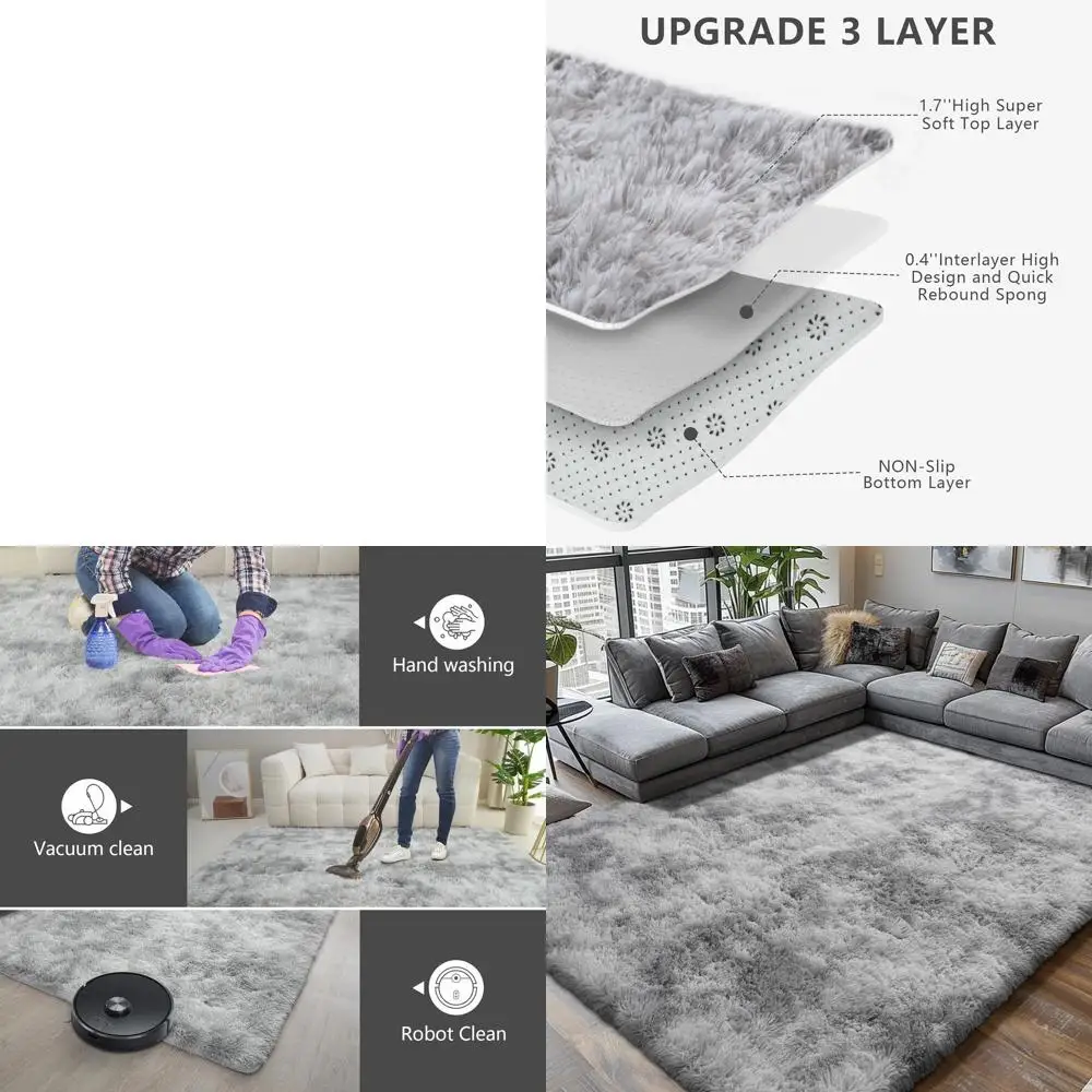 

Ультрамягкие серые коврики Tie-Dye, 8x10, идеально подходят для спален, гостиных, общежитий и детских комнат