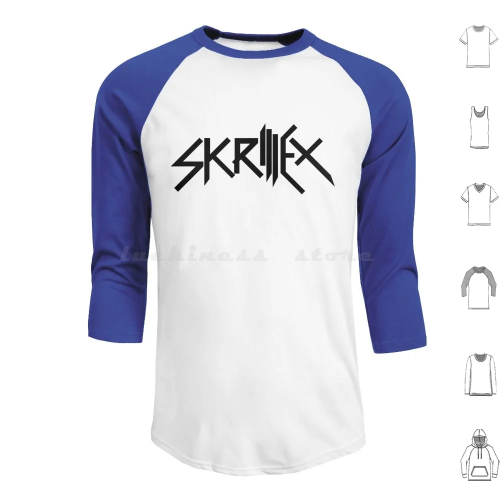 Skrillex-Dj-Logo Hoodie cotton Long Sleeve Skrillex Music Edm Dubstep Dj Bass House Festival Trap Electro Rave Tiesto Techno