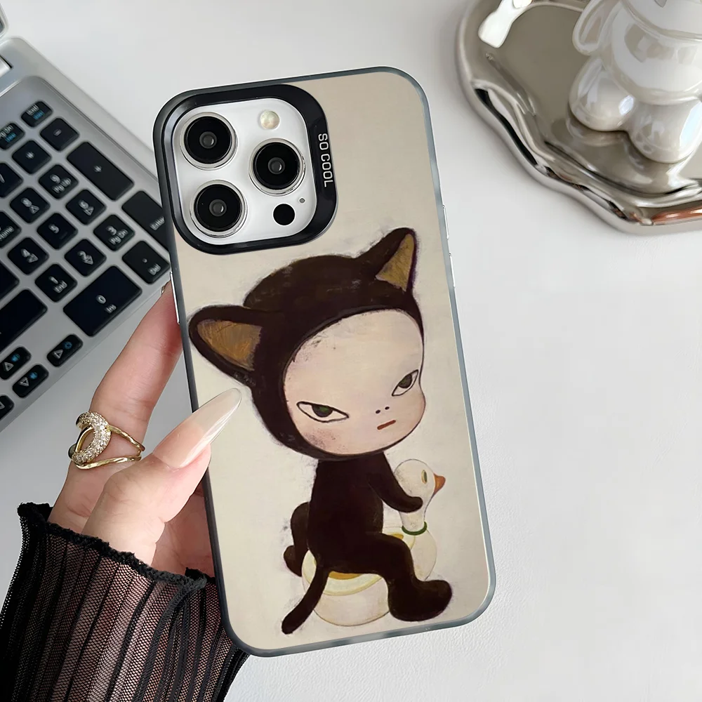 Epc Art Y-Yoshitomo Nara Phone Case IMD Phone Case For IPhone 16 15 14 13 12 11 Pro Max Plus Color Silver Cover