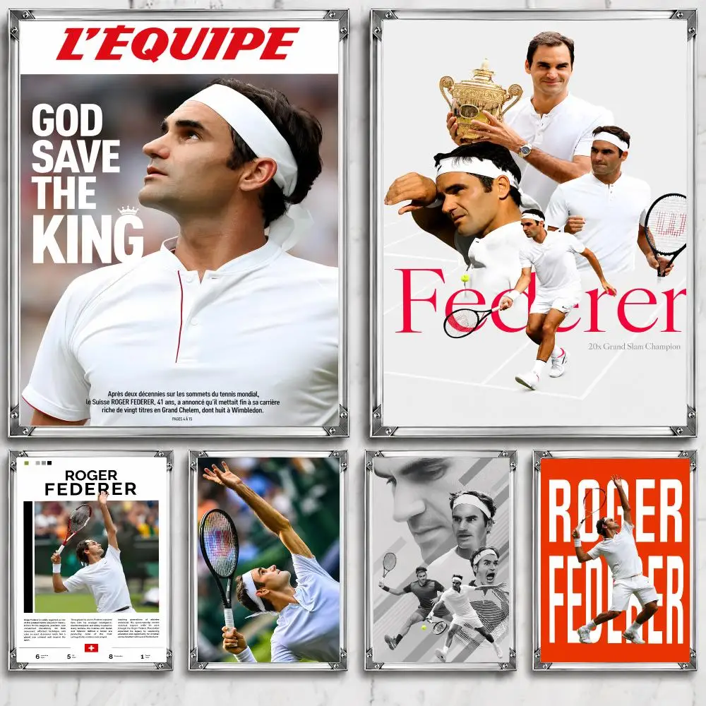 Sports R-Roger Federer Legendary Champion Tour New Poster HD Wall Decor for Bedroom Living Room Dorm Bar Cafe Gift