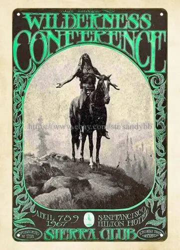 garage ceiling metal poster1967 WILDERNESS CONFERENCE SIERRA CLUB metal tin sign