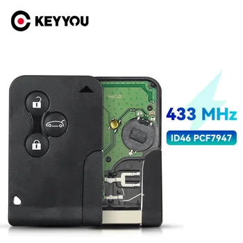 KEYYOU Chiave Smart Card a 3 pulsanti 434Mhz ID46 PCF7947 Chip per Renault Clio Logan Megane 2 3 Scenic Chiave a distanza per auto PCB Chiave della carta
