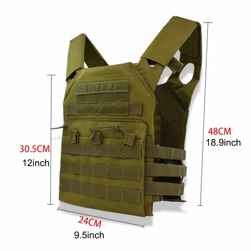 KA600D Lightweight Adjustable Security Tactical Vest Body Armor with JPC Molle Plate Carrier for Hunting Training CS Game Gear