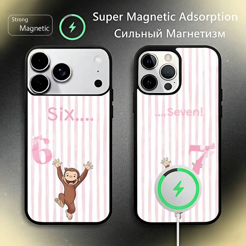 

Mokey C-Curious G-Georges Phone Case For iPhone17,16,15,14,13,12,11 Plus,Pro Max, New Magnetic Wireless Charging
