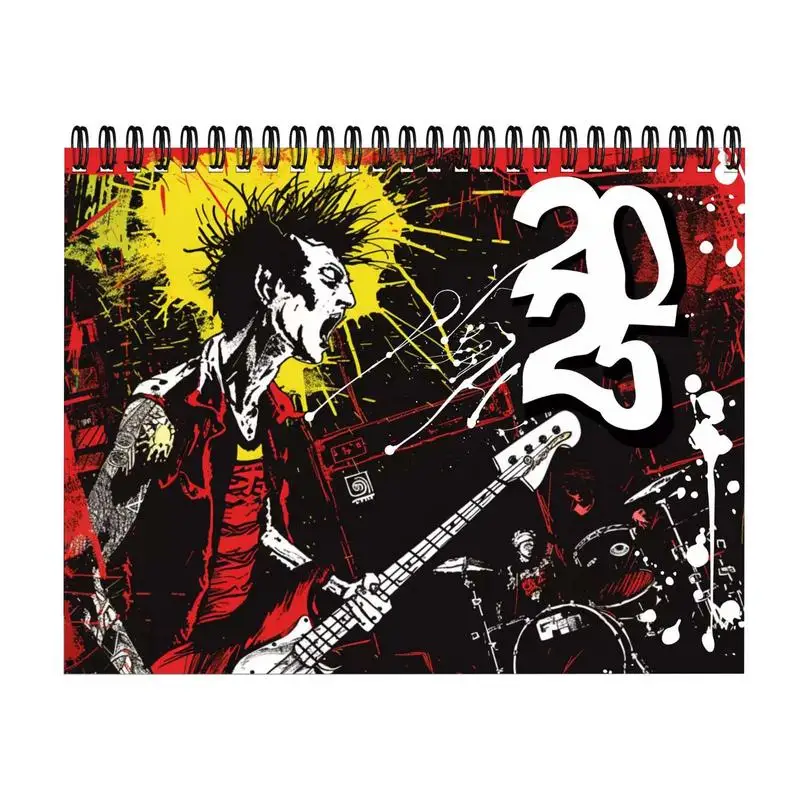 

2025 Punk Wall Calendar Punk Rock Calendar Family Planner & Daily Organizer 2025 Punk Style Wall Planner For Home