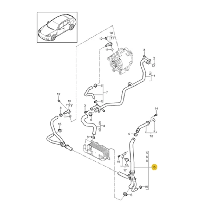 

NEW-Oil Radiator Water Pipe Cooling Hose 94810605173 For Porsche Cayenne 92A 2011-2018 Panamera 970 2010-2016 94810605174