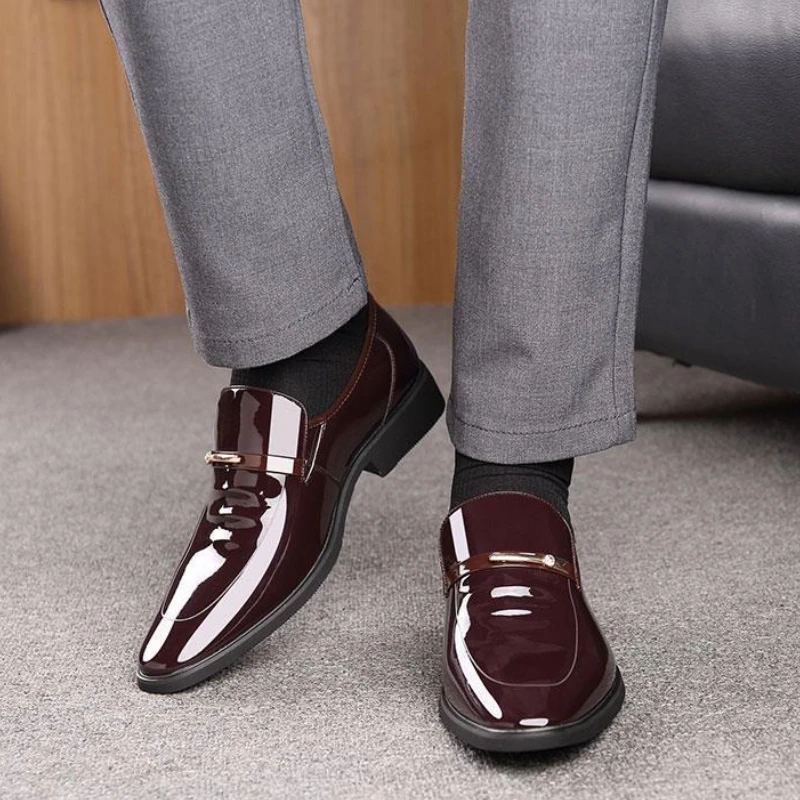 

Пошивная обувь на низком каблуке, весенне-осенняя рабочая дышащая социальная обувь, мужская новая модная мужская деловая обувь высокого качества из легими кожи