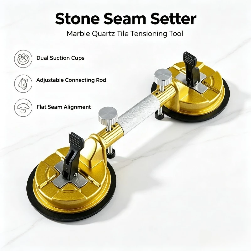 Stone Seam Puller, Tile Suction Cup Leveling Tool for Marble Quartz Slab Countertop Seamless Installation