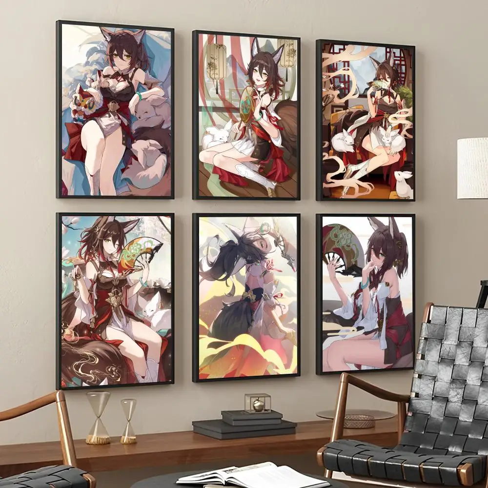 Game Anime Honkai Star Rail Tingyun Poster Stickers Living Room Bedroom Entrance Cafe Wall Art Decoration Painting