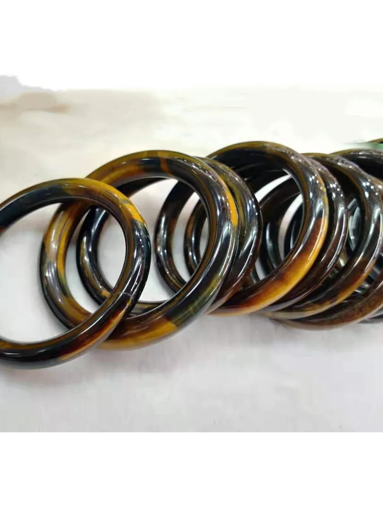 New Genuine Yellow Tiger Eyes Natural Stone Bangles Lucky Bracelets Wealthy Energy Bangles Handring Fine Jewelry