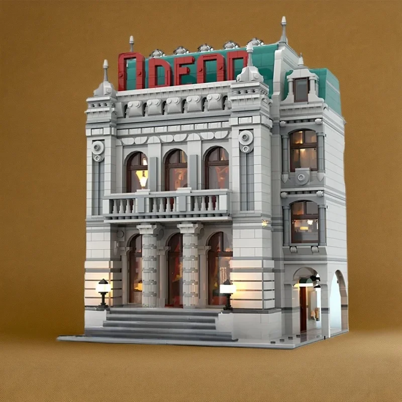 

3904PCS MOC Street View Odeon Theatre Model Custom Building Blocks Architecture DIY Assembly Display Gift Collectible Blocks Set