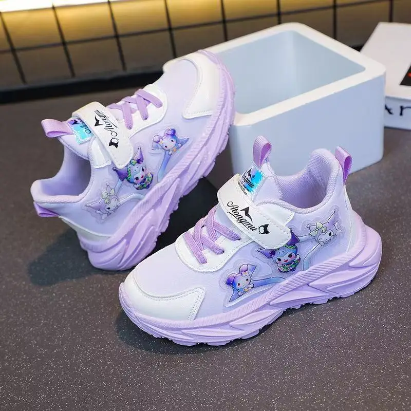 

р ‌ Eal pictures, новинка 202, осень, милая мультяшная моя мелодия Куроми, милые детские модные спортивные повседневные туфли для девочек на плоской подошве