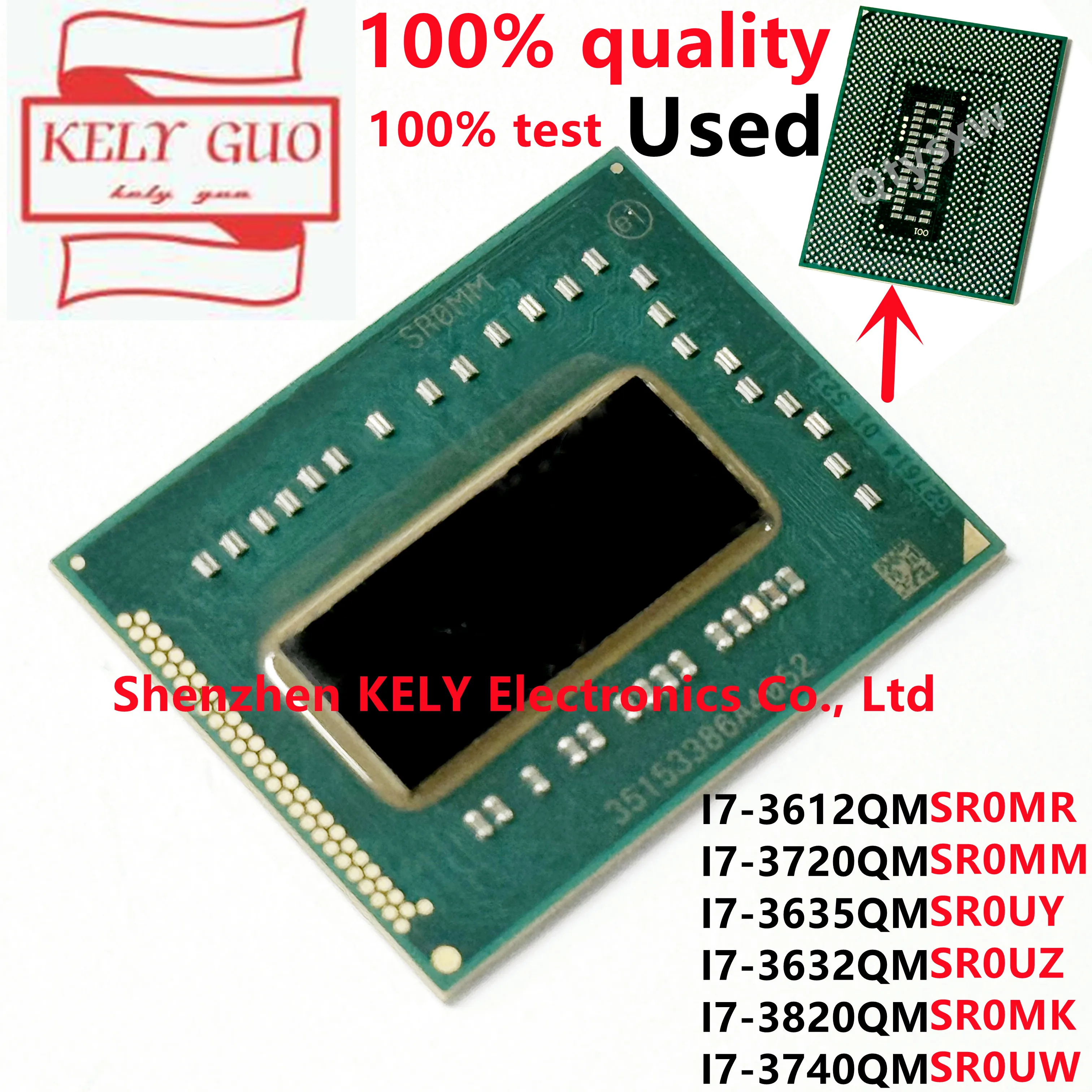 100% NEW I7-3612QM SR0MR I7-3720QM SR0MM I7-3635QM SR0UY I7-3632QM SR0UZ I7-3820QM SR0MK I7-3740QM SR0UW CPU BGA chipset