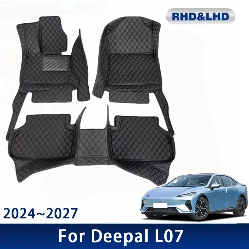 

Автомобильные коврики для Changan Deepal L07 L7 2024 2025 2026 2027 Водонепроницаемые кожаные коврики для ног на заказ, аксессуары для интерьера