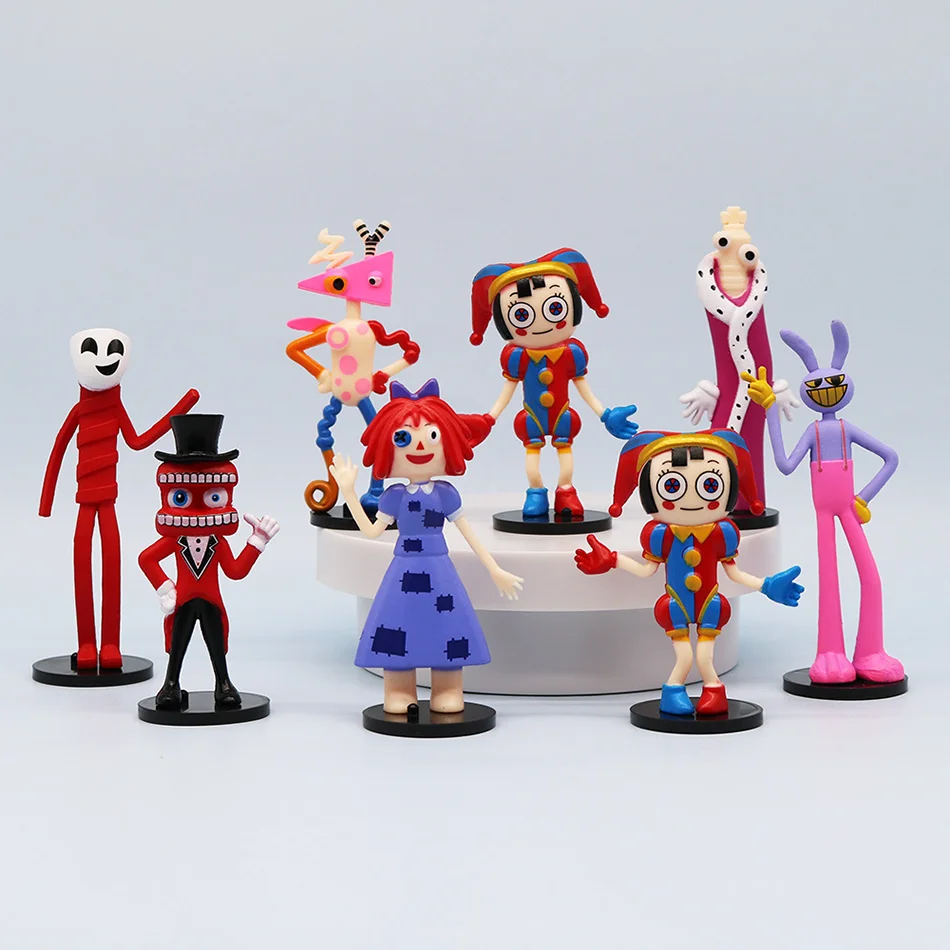 8-teiliges Set Erstaunliche Zirkus-Digital-Anime-Figuren Ragatha/Jax/Pomni Actionfiguren Sammlerstück PVC-Modell Puppe Spielzeug