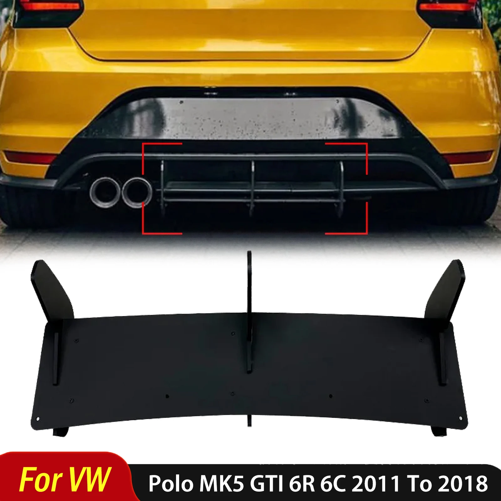 

Для VW Polo MK5 GTI 6R 6C 2011-2018 два/четыре двери, подтяжка заднего бампера, диффузор, спойлер, сплиттер, комплект кузова, аксессуары для тюнинга