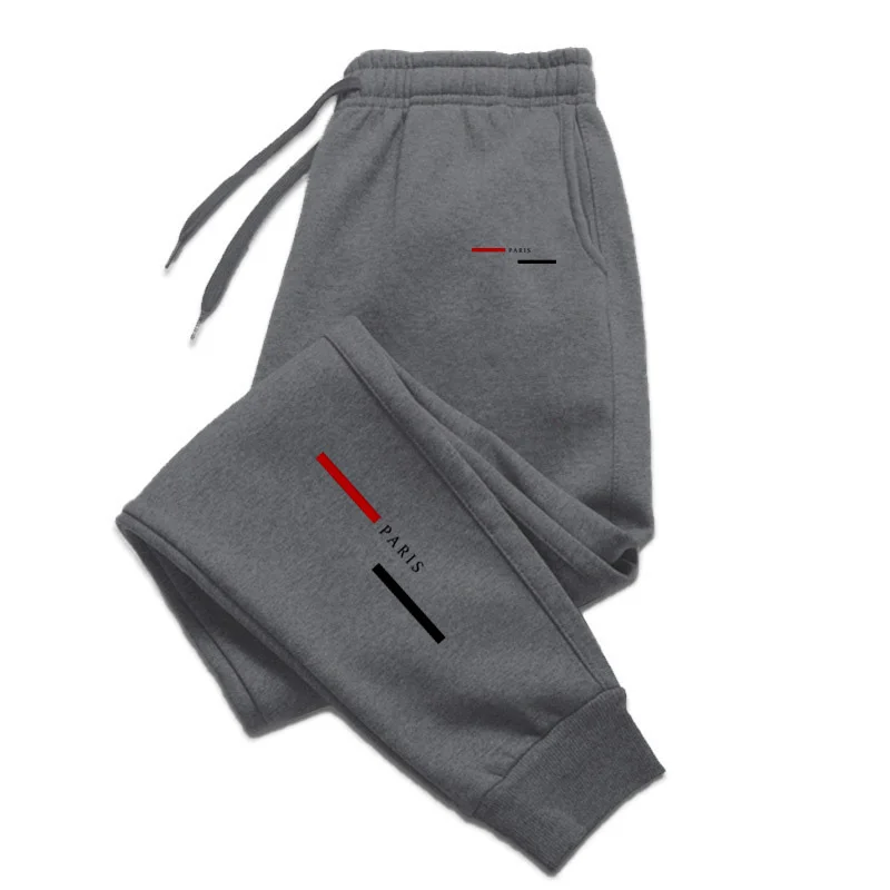 

Fashion Versatile Casual Cotton Men's Trousers Comfortable Sports Street Sweatpants Unisex Autumn and Winter Paris Print